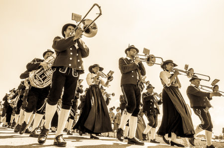 BICHL, GERMANY - MAY 6: a typical traditional bavarian parade for a saints day, called patronatstag,...
