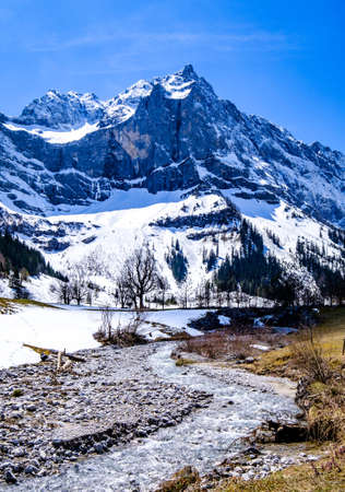 karwendel mountains in austria - small valley called eng alm