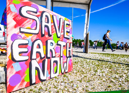Munich, Germany - May 24: Fridays for Future protest - Participants protesting against climate...