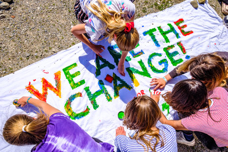 Munich, Germany - May 24: "Fridays for Future" protest - Participants protesting against climate policy every Friday in Munich on the Theresienhohe on May 24,2019のeditorial素材