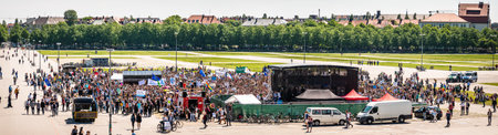 Munich, Germany - May 24: "Fridays for Future" protest - Participants protesting against climate policy every Friday in Munich on the Theresienhohe on May 24,2019のeditorial素材