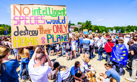 Munich, Germany - May 24: Fridays for Future protest - Participants protesting against climate...