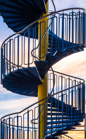 spiral staircase at a modern buildingの写真素材