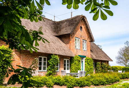 old frame house in north germany - northseaのeditorial素材