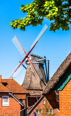typical old windmill in germanyの写真素材