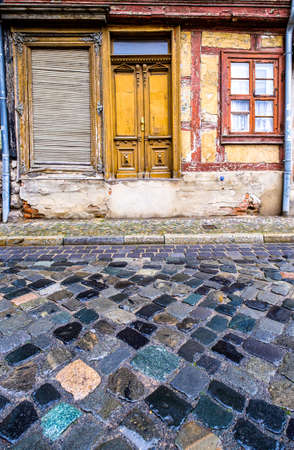 old facade in quedlinburg - germanyの写真素材