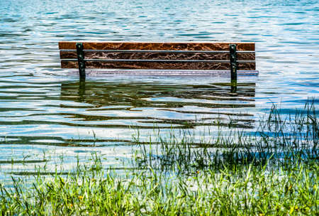 high water at the tegernsee lake - bavaria - bad wiesseeの写真素材