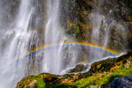 dalfazer waterfall at the achensee lake in austria