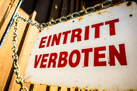 no entrance sign in germany - translation: no entrance