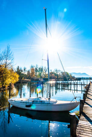 sailboats at a harbor.の写真素材
