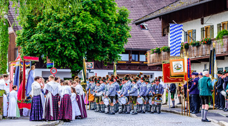 Benediktbeuern, Germany - June 20:  participants at a famous traditional bavarian corpus christi...
