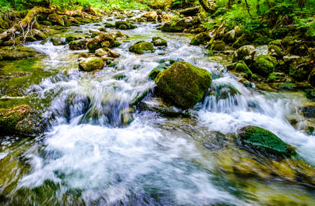 waterfall - rottach-egern - bavaria - germanyの写真素材