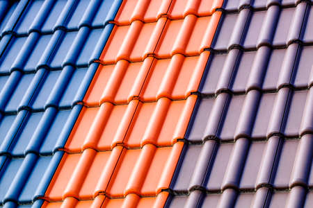 different roof tiles - close upの写真素材