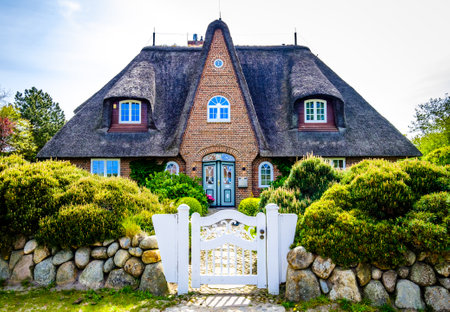 old frame house in north germany - northseaのeditorial素材