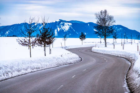 country road at the european alps