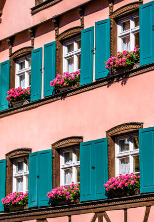 historic facade in the old town of bamberg - germanyの写真素材