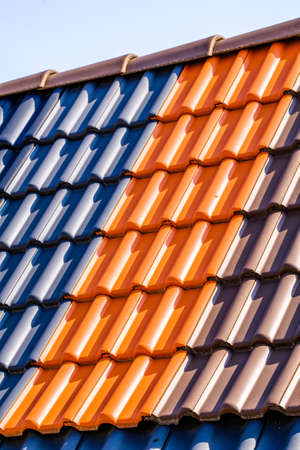 different roof tiles - close upの写真素材