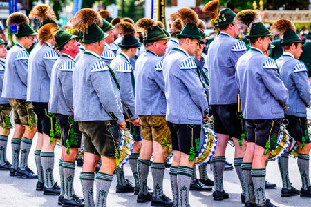 Benediktbeuern, Germany - June 20:  participants at a famous traditional bavarian corpus christi procession in Benediktbeuern on june 20, 2019のeditorial素材