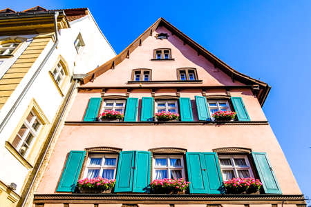 historic facade in the old town of bamberg - germanyの写真素材