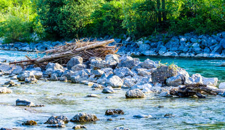 isar river near lenggries - bavaria