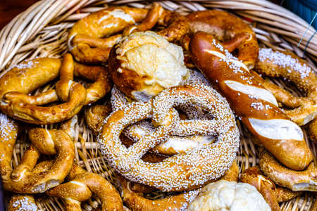 bavarian pretzels at a bakery - photoの写真素材