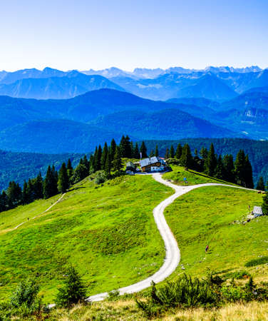 view at the brauneck mountain - lenggries - bavariaの写真素材