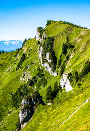 view at the brauneck mountain - lenggries - bavariaの写真素材