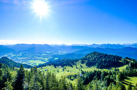 view at the brauneck mountain - lenggries - bavariaの写真素材