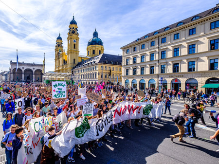 Munich, Germany - September 20: jubilee of the Fridays for Future protest - 30.000 participants...