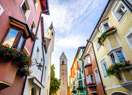 famous old town of sterzing in italyの写真素材