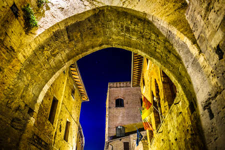 famous old town of san gimignano - italyの写真素材