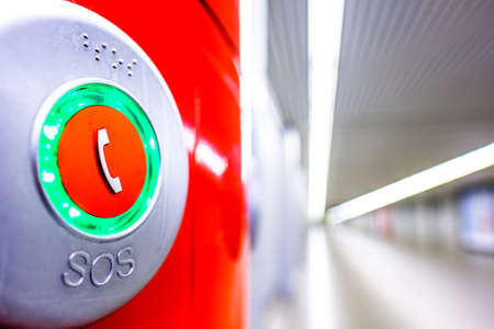modern sos button - close up