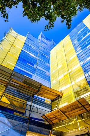 modern scaffolding at a construction site - photo