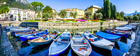 famous old town of riva del gardaの写真素材