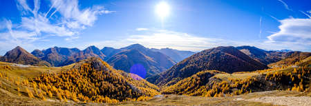 nockberge mountain in austria in autumnの写真素材