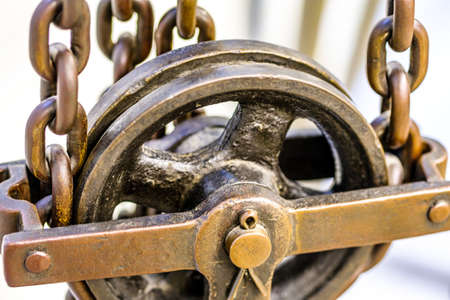 old rusty chains - close up