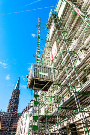 modern scaffolding at a construction site - photoの写真素材