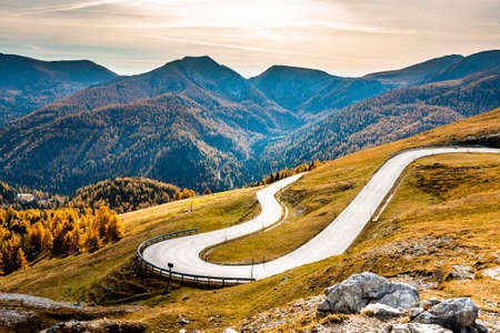 nockberge mountain in austria in autumnの写真素材