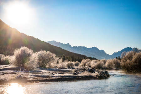 bavarian landscape in winter - european alps