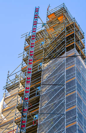 modern scaffolding at a construction site - photoの写真素材
