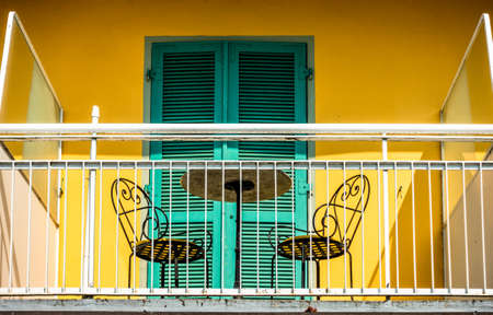 typical balcony at a facadeの写真素材