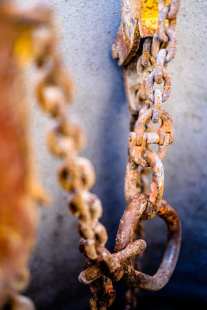 big rusty chains - close upの写真素材