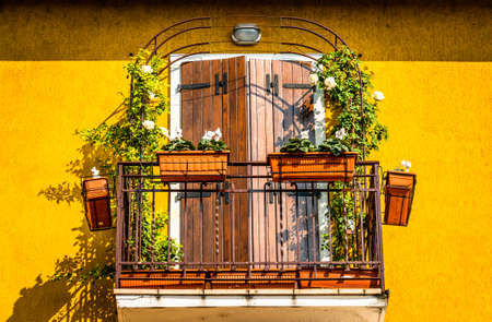 typical balcony at a facadeの写真素材