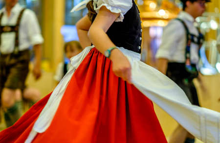 typical bavarian woman with traditonal clothes