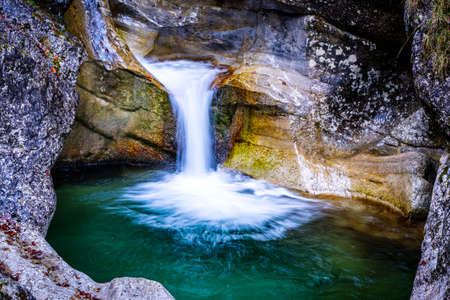nice small waterfall at a forest