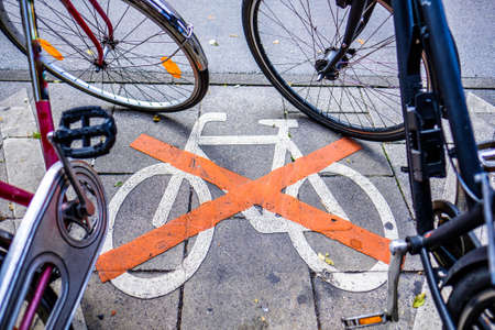 bike lane - no bike lane - road sign in germany