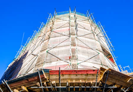 modern scaffolding at a construction siteの写真素材