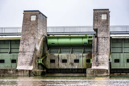 old sluice at a damの写真素材