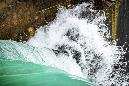 old sluice at a damの写真素材