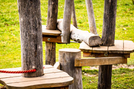 high ropes course at a forest